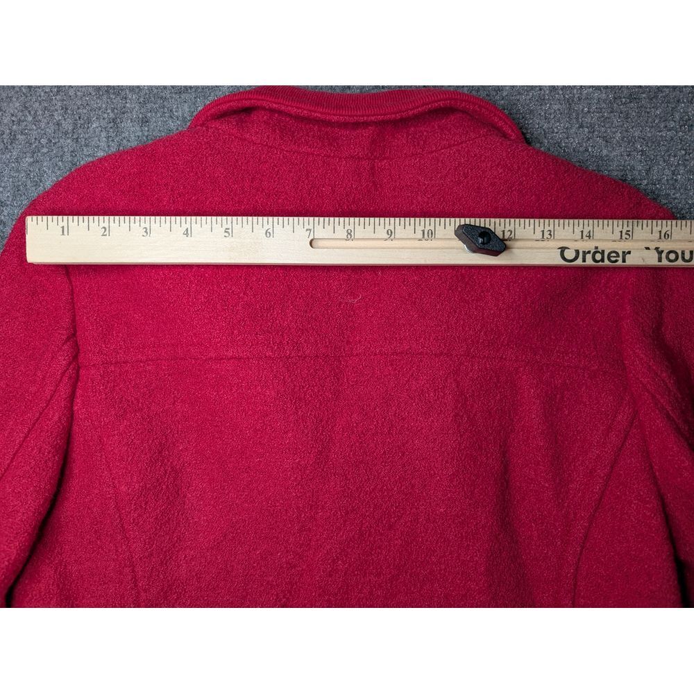 Lands' End Wool Blend Coat Women's Size US‎ 8/ UK 12 Red Zip Up - Picture 6 of 9
